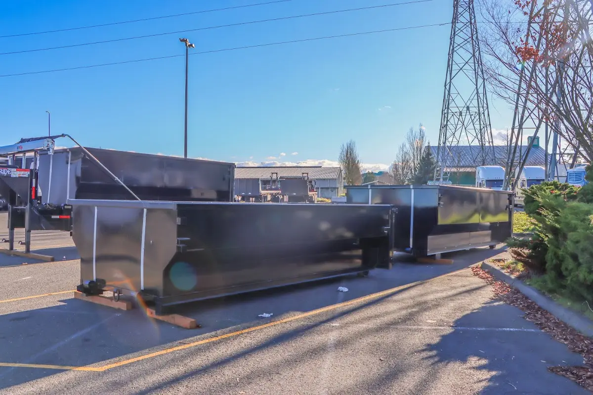 Roll-off dumpster ready for waste disposal at job site for 8 Yard Dumpster Rental in Scotia